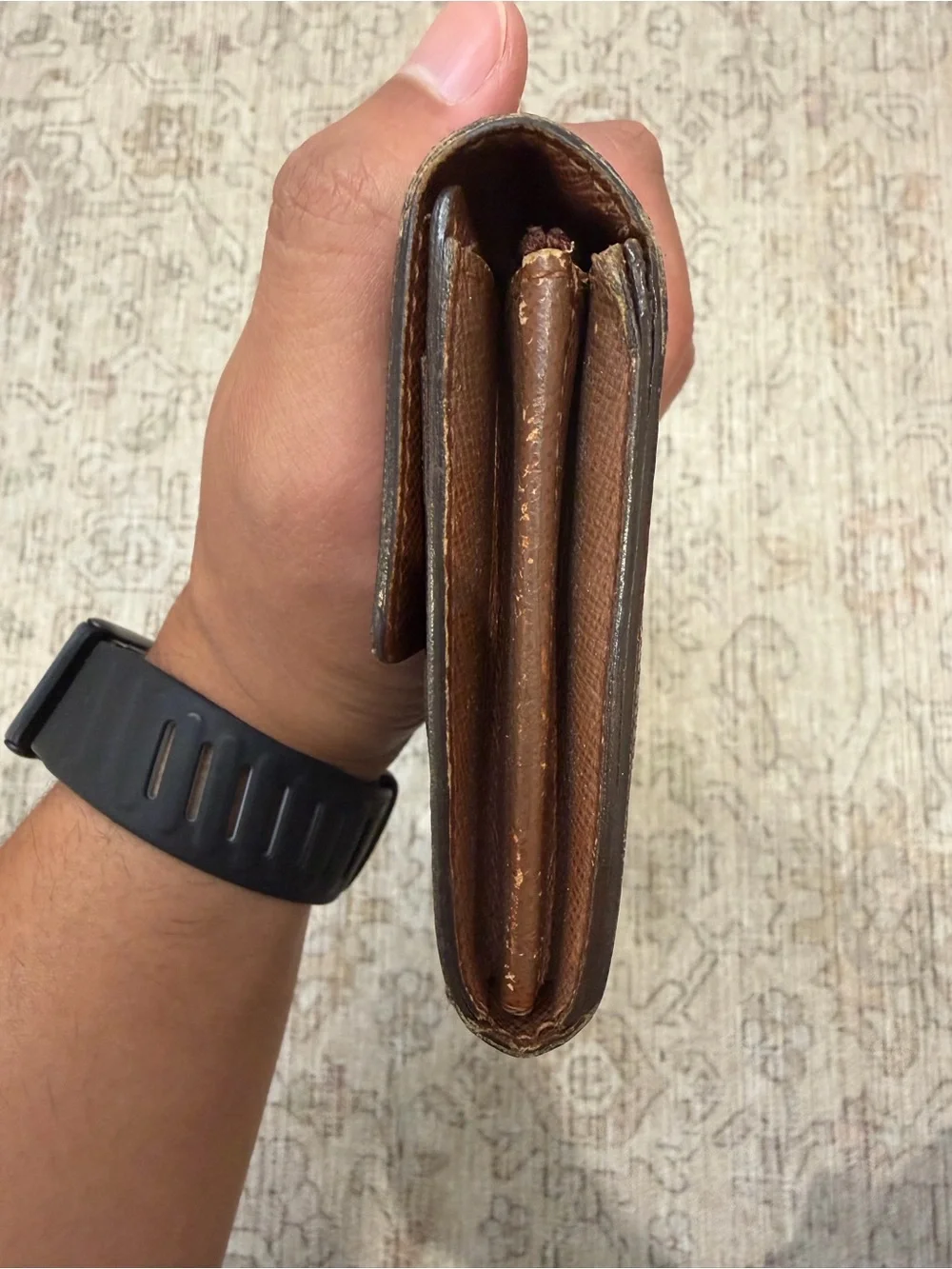 Louis Vuitton Monogram Continental Wallet - Dark Brown with Gold Snap - Picture 6 of 14